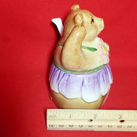 Vintage Otagiri Japan Honey Bear Condiment Bowl Serving Spoon Hand Painted - Picture 9 of 13